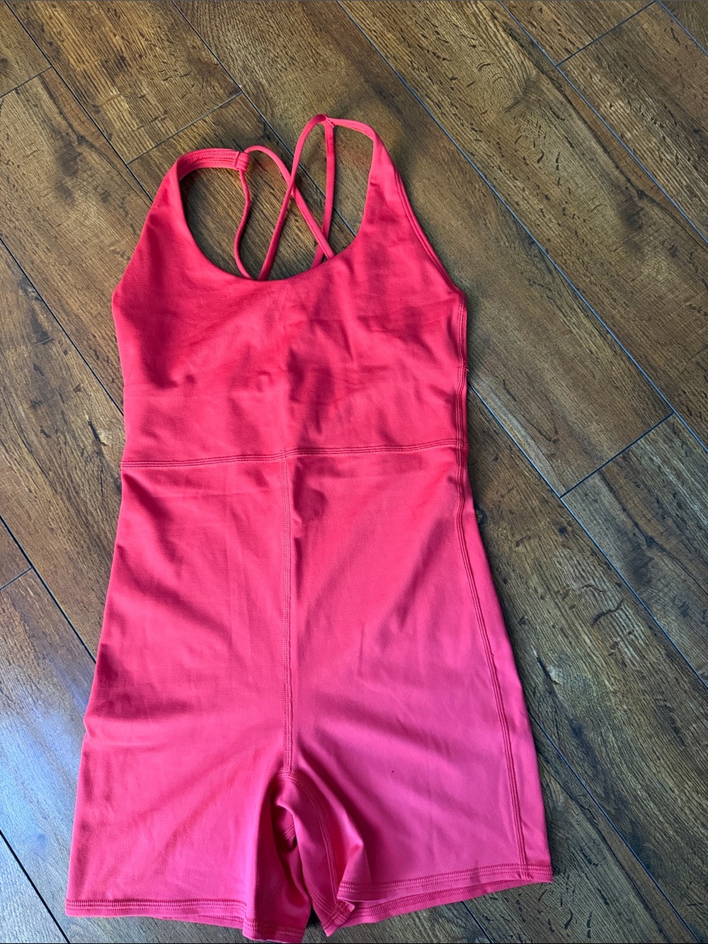 Gilly Hicks Red Athletic Romper with Cross-Back Straps